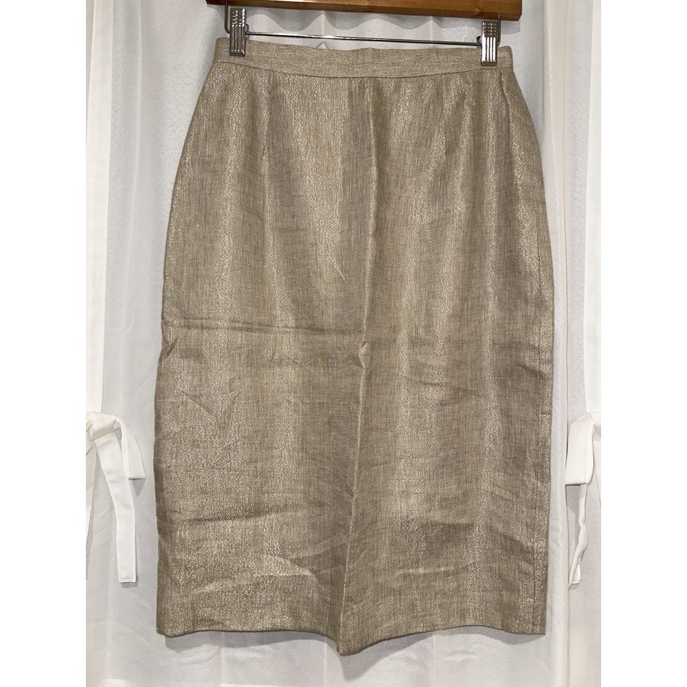 Vintage‎ Burberry Women's 4 Pencil Skirt Linen Blend